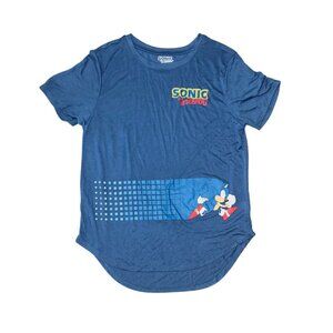 Sonic The Hedgehog Blue Graphic Tee Shirt Size L